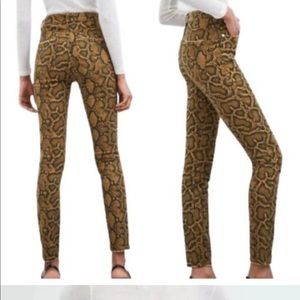 Zara snakeskin print high rise skinny ankle length jeans